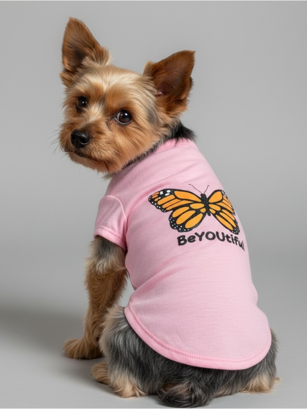 Pink Butterfly 'BeYOUtiful' Dog Tee
